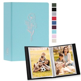 Lanpn Photo Album 4x6 50 Pictures 2 Packs, Small Mini Capacity Linen Photo Book Sets, Each Pack Holds 100 Top Loader Vertical Only Picture for Kids Boy Girls Teal