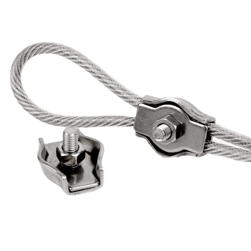 SyiXute 24 Pcs Simplex Clamps,M3 Wire Rope Clamp,Stainless Steel Single