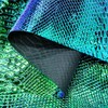 XHT 30x135cm Holographic Crocodile Leather Iridescent Dark Green Alligator Faux