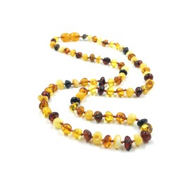 Adult Amber Necklace - Multi color Baroque Amber Necklace | Certified Genuine Amber Necklace