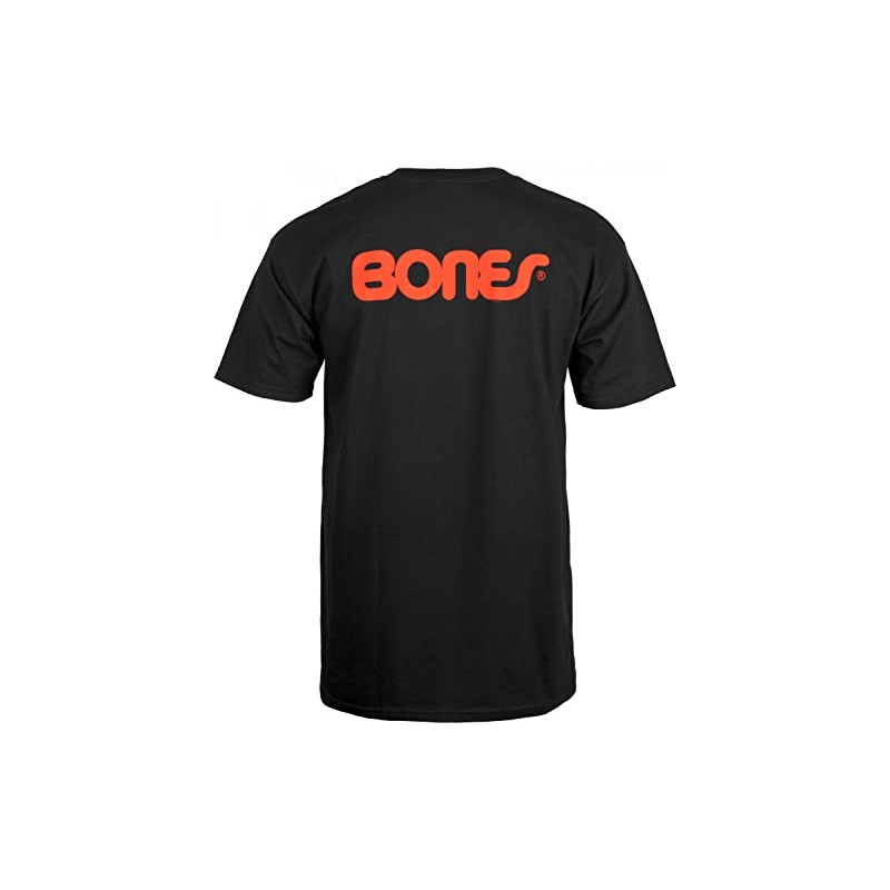 Bones Bearings Swiss Text Black T-Shirt, Medium