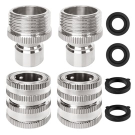 Garden Hose Quick Connect of 3/4 Inch GHT, Stainless Steel Quick Connect Garden Hose Fittings, Large Diameter Quick Release Hose Connector,2 Pack