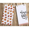 Happy Fall Y'all Pumpkin Stripe Kitchen Dish Towel 18 x
