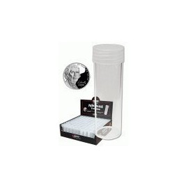 COIN STORAGE TUBES, round clear plastic w/ screw on tops for NICKELS (Quantity of 50 tubes) by BCW