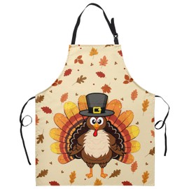 Kwlegh Thanksgiving Aprons for Women Men Turkey Apron with Adjustable Neck Strap Kitchen Chef Grilling Unisex Apron with Pockets for Cooking, Barbecue, Crafting, Sewing