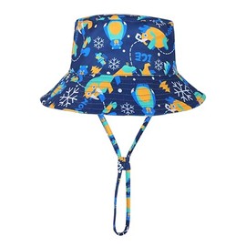 Sombrero de sol para bebé, sombreros de verano para niños, UPF 50+, sombrero de cubeta de bebé, sombrero de protección para niños, sombreros de playa para bebé niño y niña, Azul Real, 6-12 Meses