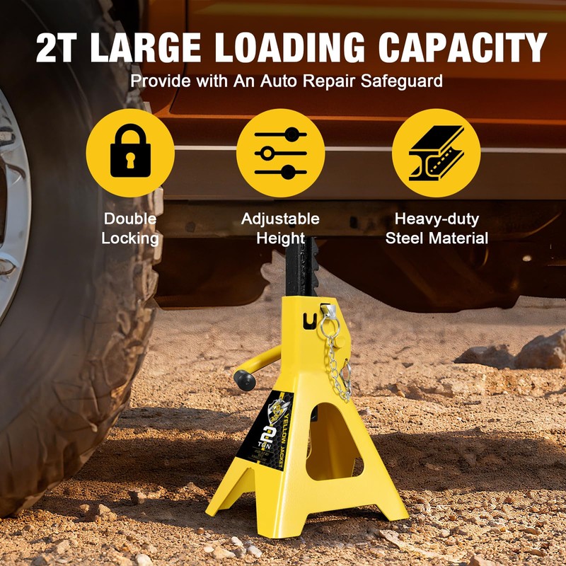 YELLOW JACKET Jack Stands 2 Ton with Double Locking for