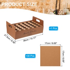 PATIKIL Wedding Confetti Cones Holder Box, 30 Holes Confetti Stand Tray Box Petals Flower Holder for Party Engagement Holiday Birthday DIY Decoration, Brown