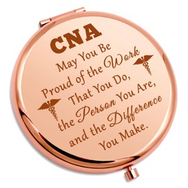 CNA Appreciation Gifts Certified Nursing Assistant Gifts Compact Makeup Mirror CNA Gifts for Medical Nurse Thank You Gifts CNA Week Gifts Folding Makeup Mirror Retirement Christmas Birthday Gift
