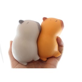 2 Capybara Squishy Squeeze Stress Ball Soft Doh Filling - Like Shaving Cream - Sensory, Fidget Toy (Set of 2 Random Colors)