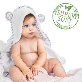 Ultra Soft Bamboo Hooded Baby Towel - Hooded Bath Towels with Ears for Babies, Toddlers - Large Baby Towel - Cute for Boys and Girls by San Francisco Baby