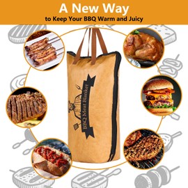 BBQ Blanket for Resting Meat, Meat Resting Blanket for Smoking,BBQ Brisket Blanket,Grilling Meat Insulated Resting Bag with Wide Mouth for Large Brisket/Pork Shoulders/Turkeys(Regular 21in)