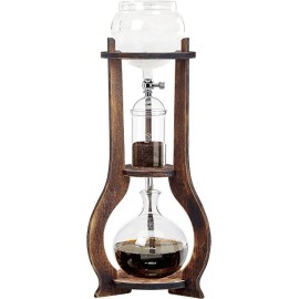 Nispira Iced Coffee Dripper Cold Brew Drip Tower Coffee Maker Wooden 6-8 Cup