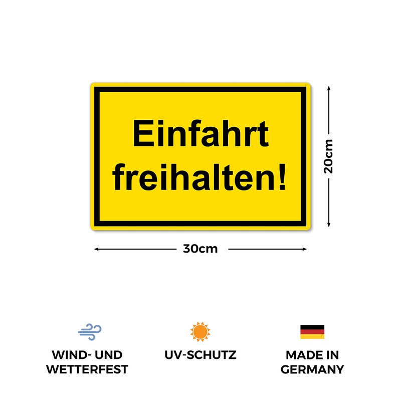 Strobo Einfahrt freihalten Sign, 20 x 30 cm, Made From