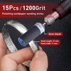 15Pcs 1200 Grit Sanding Drums Sandpaper Sticks Set with 1/8"(3mm)