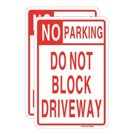No Parking Do Not Block Driveway Sign,20 x 30 cm,Reflective Aluminum,Easy to Mount,UV Protected,Weather Resistant,Waterproof,Durable Ink,Outdoor Use,2 Pack