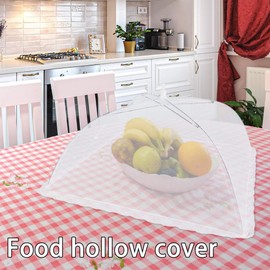 SEABABOO 2 Pack Food Covers, 12 Inch Foldable Encrypted Mesh Plate Serving Tents, Food Cover Tent Umbrella for Outdoors, Parties, Picnics, BBQ