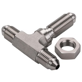 Podavelle 3AN Male Stainless Steel Bulkhead Tee T Brake Hose Fitting Adapter with Nut