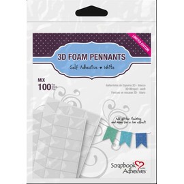 3L Corporation Self-Adhesive Scrapbook Foam Embellishment Shapes, Pennants