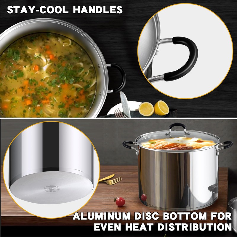 Cook N Home Stockpot Sauce Pot Induction Pot With Lid