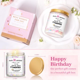 30th Birthday Gifts for Her, Happy 30th Birthday Candle with Sprinkles, Unique Birthday Gifts for Women Sister Best Friends Wife Coworker Bestie Turning 30 Birthday Present