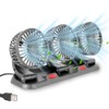 XPJBKC Car Fan, Three-Head USB Fan Car, 12 V Fan,