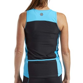 Zoot Women's Core Tri Tank, Performance Triathlon Race Tank Top, UPF 50+ Fabric, Rear Pockets, Mesh Panels, & Cam Lock Zipper - Cascade - 2X-Large