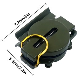 AIMALL Metal Compass DC45-2A with Magnifying Glass Portable Army Green Outdoor Navigation Tool for Hiking Camping Orienteering 3.03x2.28in