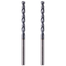 BestParts - 2 brocas de carburo sólido de 1/8 pulgadas, revestimiento AlTiN, 2 brocas de carburo de tungsteno de flauta, ángulo de punto de 136°, diámetro de taladro de 1/8 pulgadas, longitud de