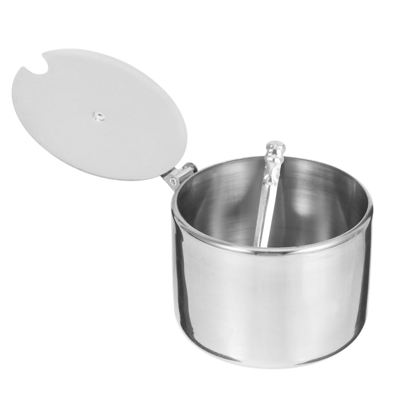Alipis Compact Condiment Canisters Pots Set Stainless Steel Sugar Bowl