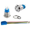 Aiqeer 2 Pcs 19 mm Momentary Push Button Switch, 12V