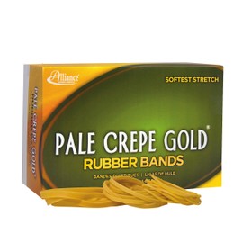 Alliance Rubber 20545 Pale Crepe Gold Rubber Bands Size #54, 1 lb Box (Assorted Sizes, Golden Crepe)