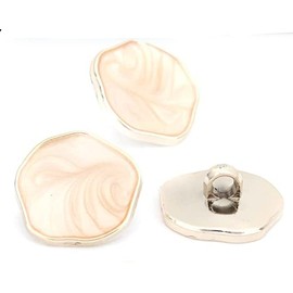 10 Elegant Irregular Eyelet Buttons in Beige, Enamel 21 mm x 20 mm - for Sewing, Sewing, Crafting and Decorating