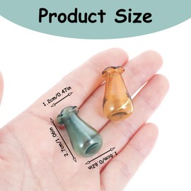 Andibro 2Pcs Cat Whisker Vase, Mini Vases for Flowers Miniature Vase Small Glass Vases Cat Whisker Holder Cat Memorial Gifts for Dog Or Cat Hair Keepsake Micro Landscape DIY Ornament (Green + Yellow)