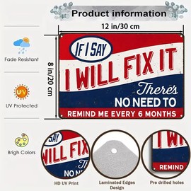 Crazysign Men Gifts Vintage I Will Fix It Tin Sign for Man Cave Garage Bedroom Office Workshop Decor 8x12 Inch (3353)