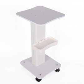 Rolling Salon Trolley Cart, Professional Beauty Salon Hair Salon Mobile Trolley Cart on Wheels, White Storage Spa Cart, Beauty Spa Tool Station with Storage Tray