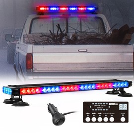 WINECO RED Blue Roof top Light bar Magnetic Flashing 56 LED Emergency Strobe Light Bar for Volunteer POV Firefighter EMS Law Enforcement Vehicles Police Cars, Double Side Safety Warning Beacon Lights