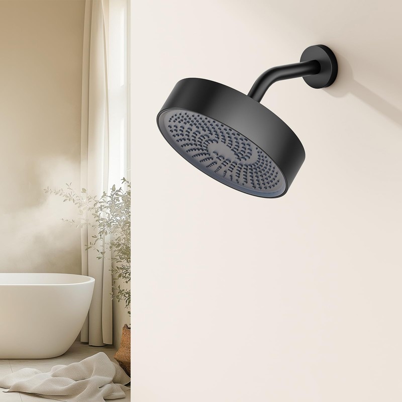 AULEEND，high pressure shower heads，with Anti-Clog Rubber Jets - 360° Rotation