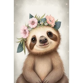 STOJAN Diamond Painting Kits Sloth in A Garland, Diamond Painting 5D Full Diamond Digital Painting Adult Children DIY Craft, Suitable for Room Decor Cafe Decor Or Gift for Friends 12X16Inch