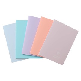 Clairefontaine - Ref 961772C - Koverbook Blush Stapled Notebook (48 Sheets) - A5 Size, Lined Ruling, 90gsm Brushed Vellum Paper, Pastel Polypro Cover - Ice Blue