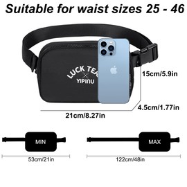 Bum Bag for Men and Women, Waterproof Belt Bag with Zip, Multifunctional Adjustable Waist Bag, Hip Bag for Hiking, Camping, Climbing, Cycling, Fishing, black, Adjustable belt bag