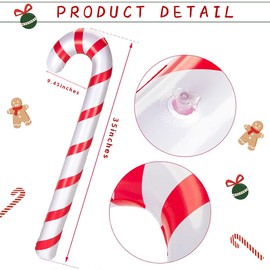 JXITON 6pcs Inflatable Candy Canes for Christmas Decorations,35 Inch Plastic Inflatable Candy Cane Balloons for Party Decorations,Outdoor Candy Canes Decorations