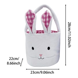 Harilla Osterhasenkorb Ostern Eggs Bag mit Kaninchenohren, Party -Dekoration, wiederverwendbarer Süßigkeitenkorb Geschenktüte für Kinder, Rosa