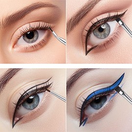 12 Piezas Set de Brochas de Delineador de Ojos, Pincel Delineador de Ojos en Gel de Maquillaje en Ángulo Fino Inclinado de Línea Fina Doblada Pincel Redondo Puntiagudo Delineador de Ojos en Ángulo