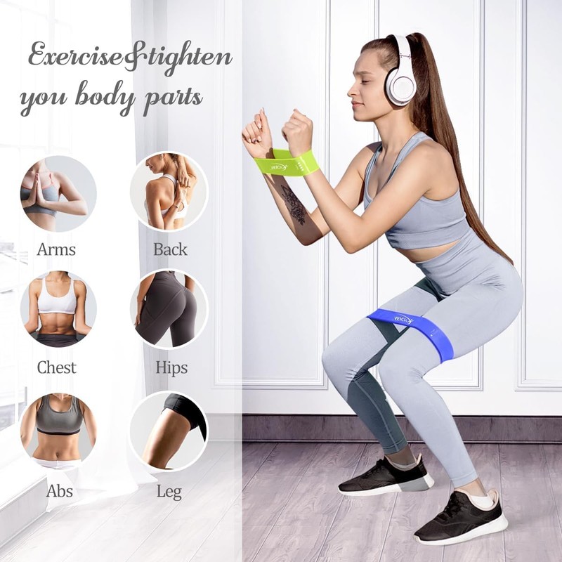 VEICK Resistance Loop Bands Set, Easy Fitness Bands with 5