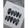 Dark Cross [Handmade Nail Tip] Emily Nail - Short Coffin