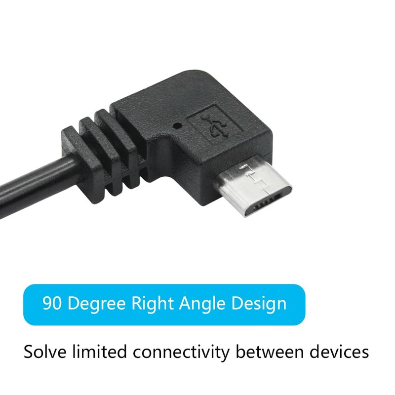 Riertostng 11FT 90 Grad Micro USB Stromkabel, Links Winkel Micro
