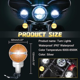 UTVIUNCT Motorcycle Turn Signals Led High-Performance LED Motorcycle Light Bar with Integrated Turn Signal Large Weatherproof Led Turn Signals