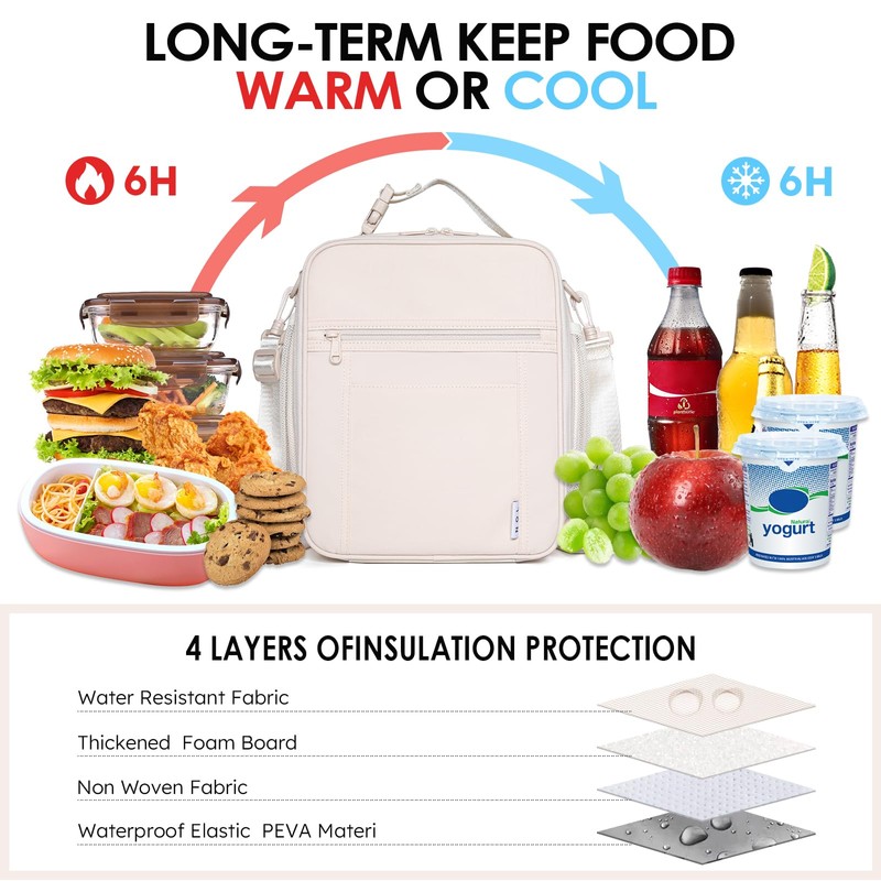 NOL Nylon Waterproof Kids Lunch Bag, Insulated Lunch Bag, Lunch