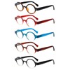 JOSCHOO 5 Pack Retro Round Reading Glasses Mini Small Comfortable